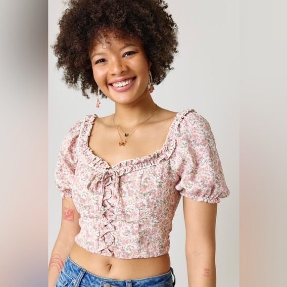 Altar'd State Floral Milkmaid Blouse - Picture 3 of 12